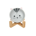 Ceramic Pet Cat Dog Food Bowl con soporte